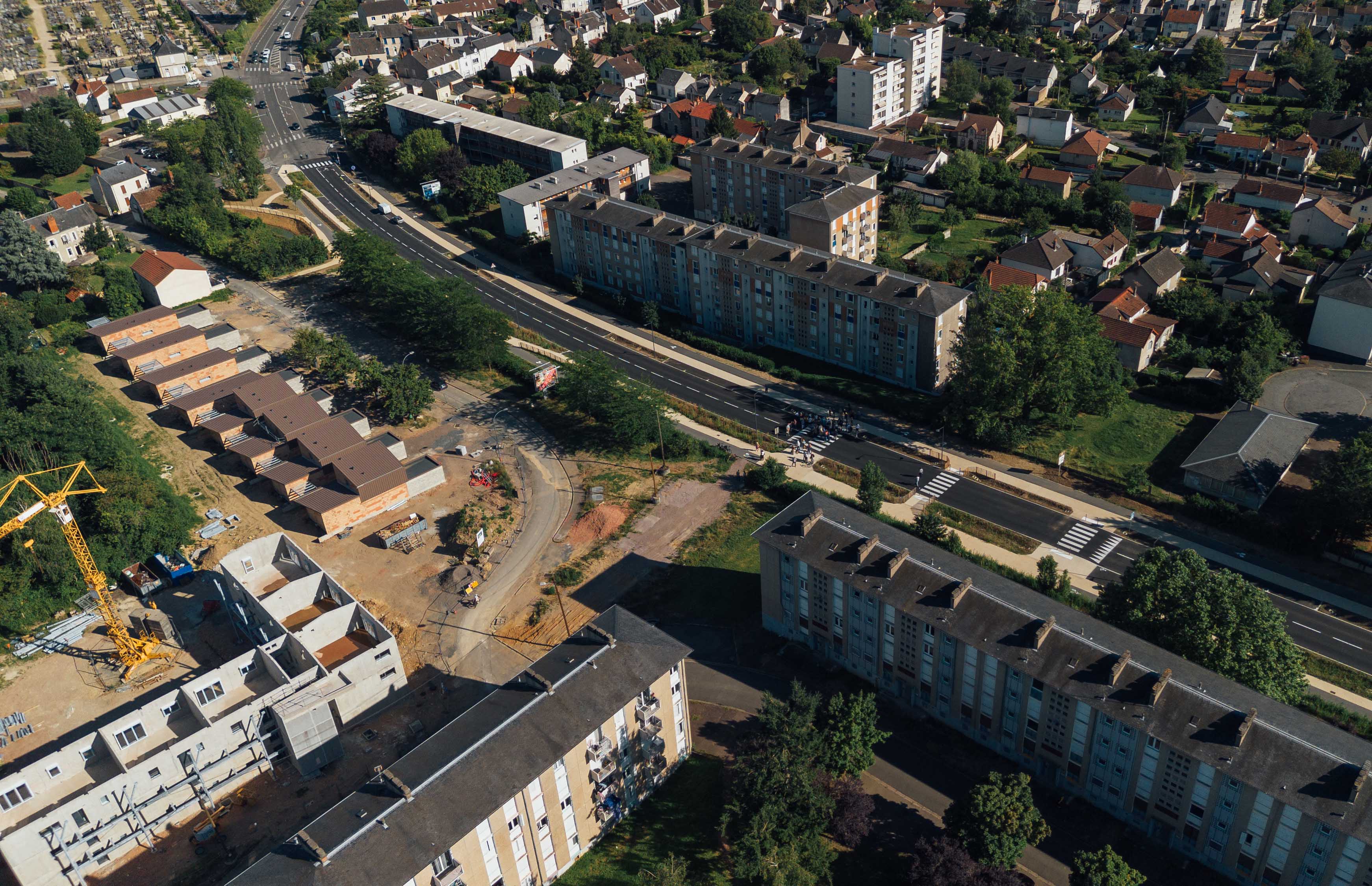 Vue d'ensemble des travaux au Banlay (juillet 2024).